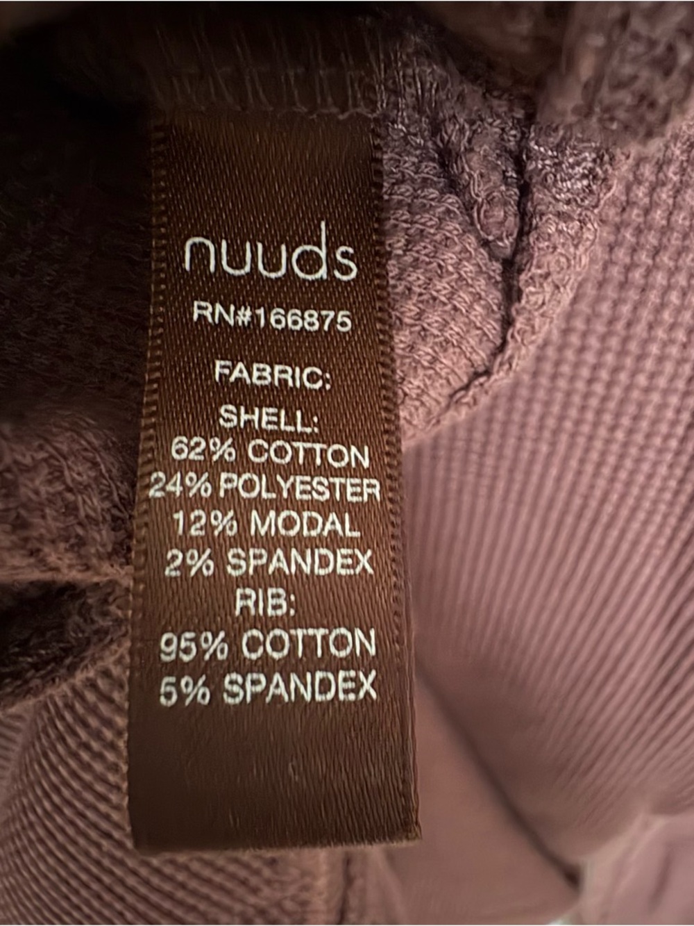 NUUDS Chocolate Ribbed Long Sleeve Large Crewneck Bodysuit - Picture 4 of 7
